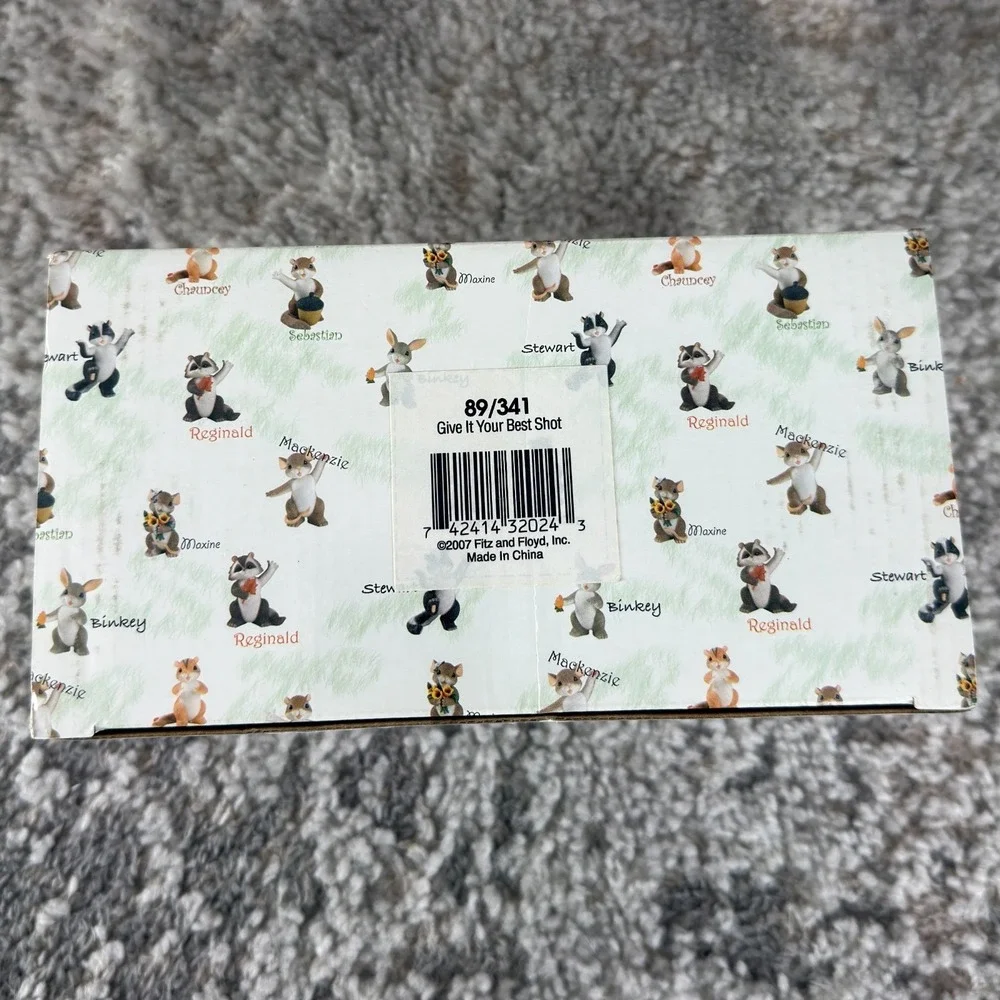 Fitz and Floyd Charming Tails Give It Your Best Shot 89/341 w/Box